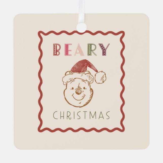 Winnie the Pooh | Beary Christmas Metal Ornament (Front)