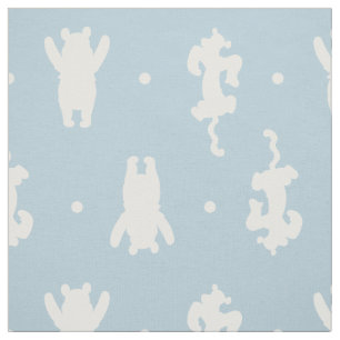 Winnie the Pooh   Blue Pastel Polka Dot Pattern Fabric