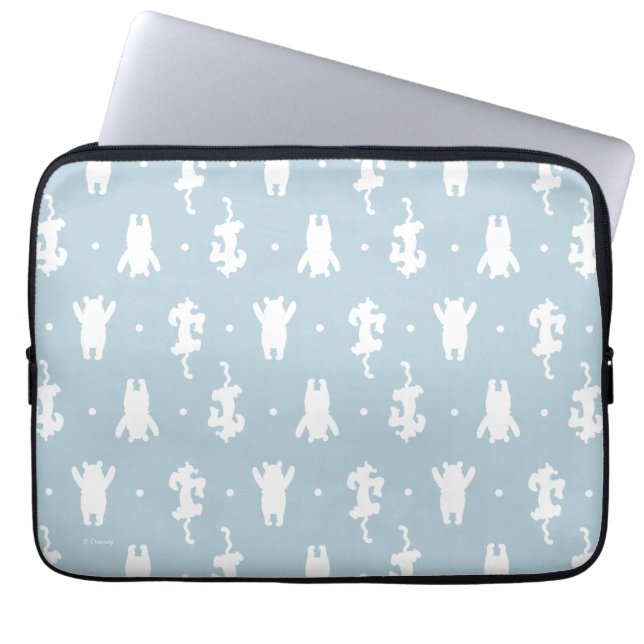 Winnie the Pooh | Blue Pastel Polka Dot Pattern Laptop Sleeve (Front)