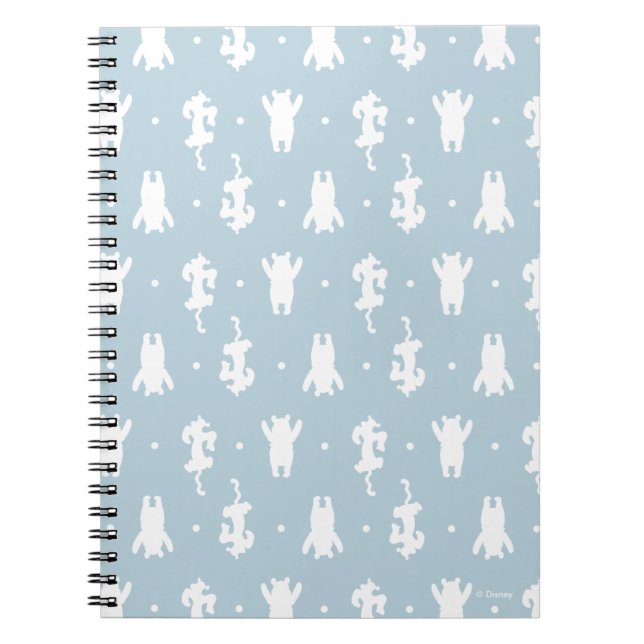 Winnie the Pooh | Blue Pastel Polka Dot Pattern Notebook (Front)