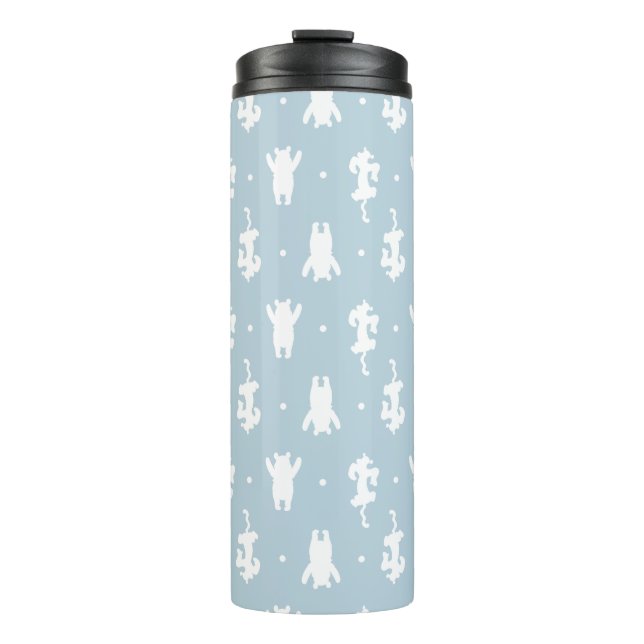 Winnie the Pooh | Blue Pastel Polka Dot Pattern Thermal Tumbler (Front)