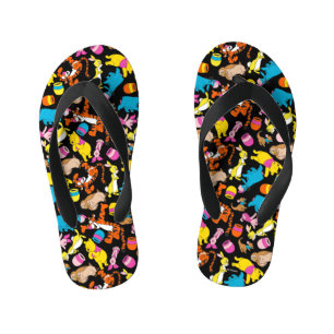 Winnie the Pooh   Bright Friends Pattern Kid's Flip Flops