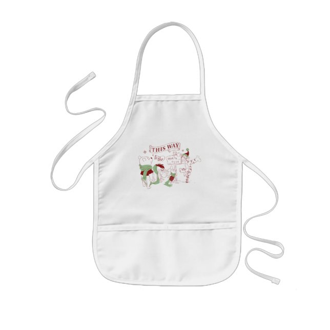 Winnie the Pooh | Christmas Graphic Kids Apron (Front)