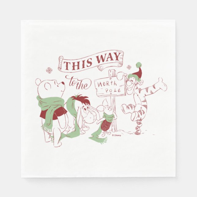 Winnie the Pooh | Christmas Graphic Napkin (Front)