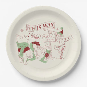 Winnie the Pooh   Christmas Graphic Paper Plate