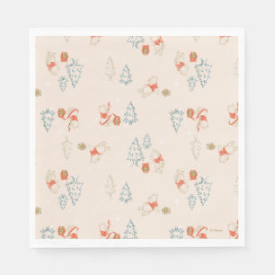 Winnie the Pooh Christmas Honey Pot Pattern Napkin