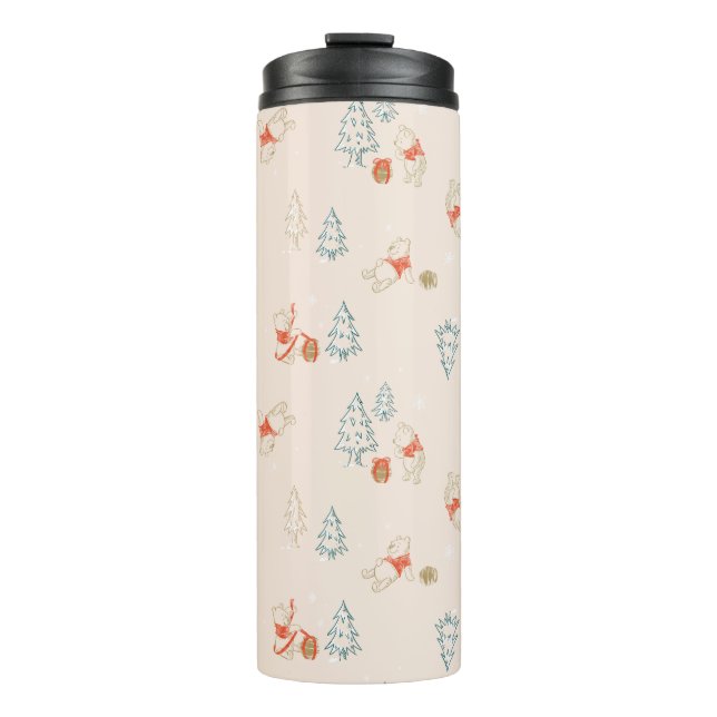Winnie the Pooh Christmas Honey Pot Pattern Thermal Tumbler (Front)
