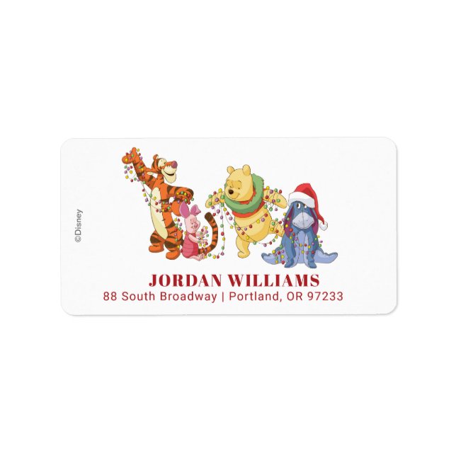 Winnie the Pooh | Christmas Lights Label (Front)