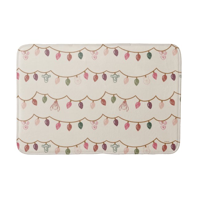 Winnie the Pooh Christmas Lights Pattern Bath Mat (Front)