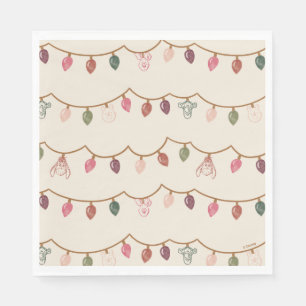 Winnie the Pooh Christmas Lights Pattern Napkin
