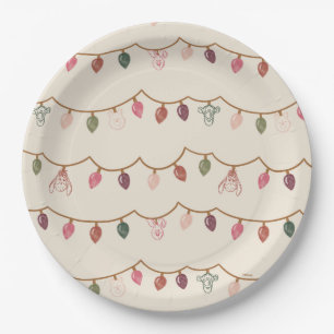 Winnie the Pooh Christmas Lights Pattern Paper Plate