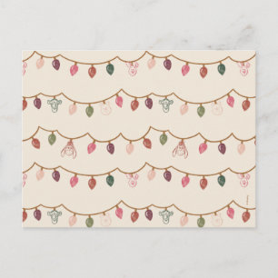 Winnie the Pooh Christmas Lights Pattern Postcard