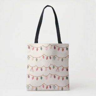 Winnie the Pooh Christmas Lights Pattern Tote Bag