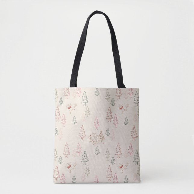 Winnie the Pooh Christmas Tree Pattern Tote Bag (Front)