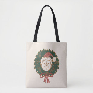 Winnie the Pooh Christmas Wreath Tote Bag