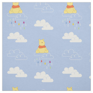 Winnie the Pooh   Cloudy Raindrop Pattern 2 Fabric
