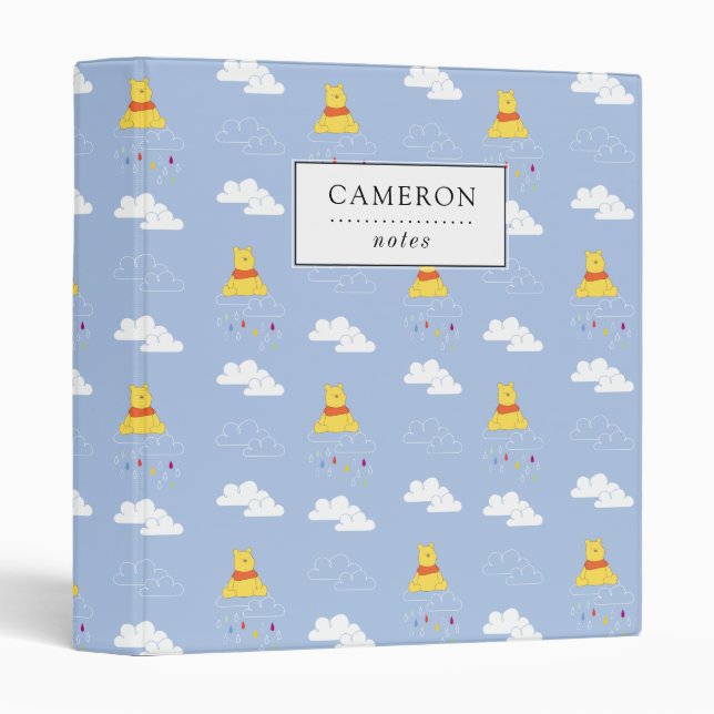 Winnie the Pooh | Cloudy Raindrop Pattern Binder (Front/Spine)