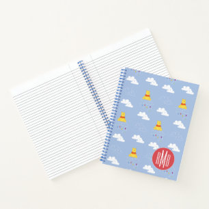Winnie the Pooh Cloudy Raindrop Pattern Notebook