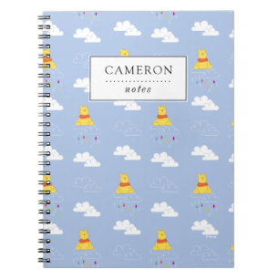 Winnie the Pooh Cloudy Raindrop Pattern Notebook