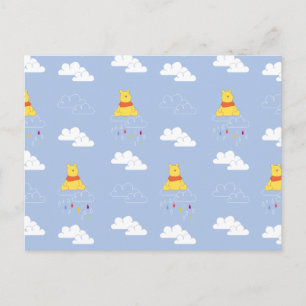Winnie the Pooh Cloudy Raindrop Pattern Postcard