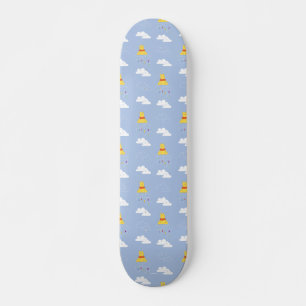 Winnie the Pooh   Cloudy Raindrop Pattern Skateboard