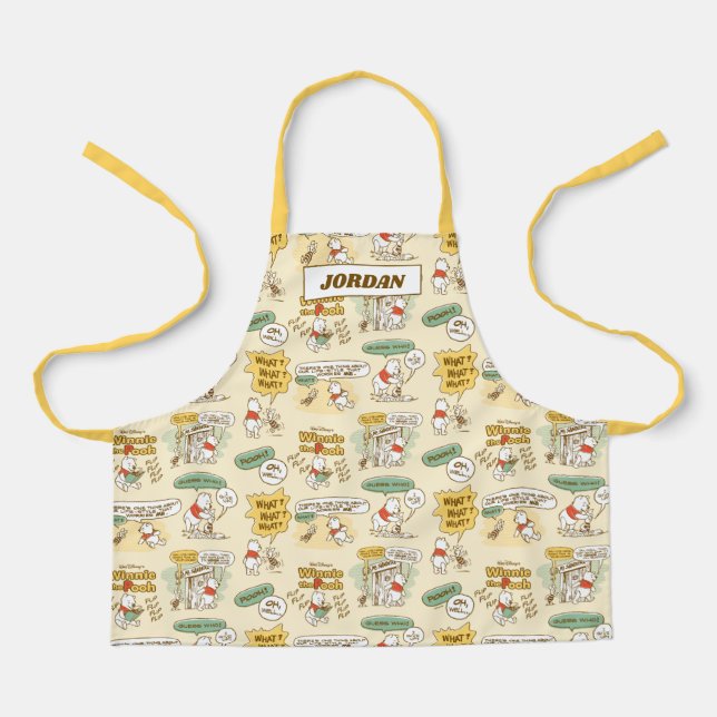 Winnie the Pooh | Comic Strip Style Pattern Apron (Front)