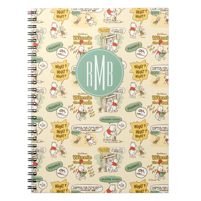 Winnie the Pooh | Comic Strip Style Pattern Notebook (Front)