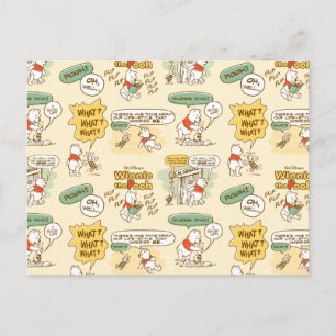 Winnie the Pooh   Comic Strip Style Pattern Postcard