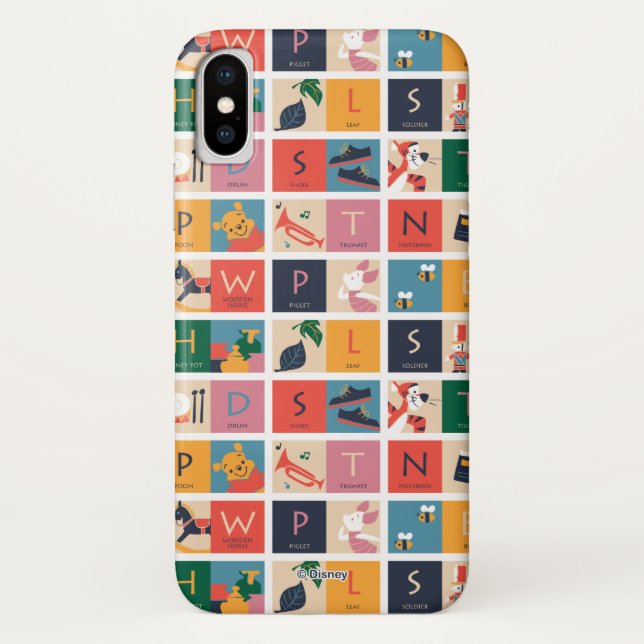 Winnie the Pooh | Cute Block Alphabet Pattern Case-Mate iPhone Case (Back)