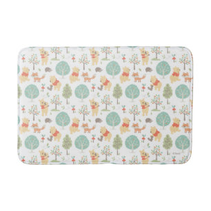 Winnie the Pooh   Cute Woodland Animals Pattern Bath Mat