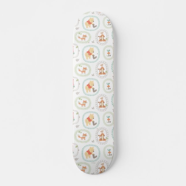 Winnie the Pooh | Cute Woodland Animals Pattern Skateboard (Front)
