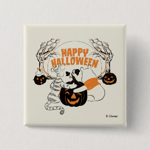 Winnie the Pooh & Eeyore   Happy Halloween 2 Inch Square Button