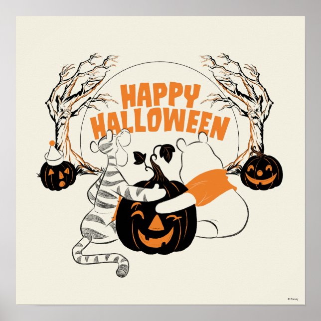 Winnie the Pooh & Eeyore | Happy Halloween Poster (Front)