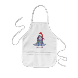 Winnie the Pooh Eeyore Santa Claus Kids Apron