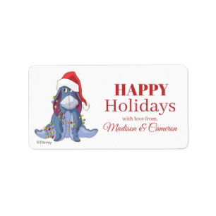 Winnie the Pooh   Eeyore Santa Claus Label