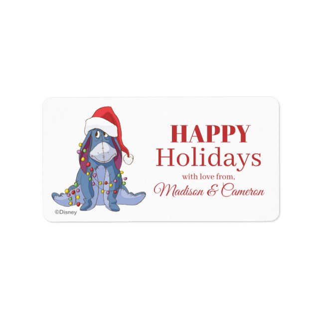 Winnie the Pooh | Eeyore Santa Claus Label (Front)