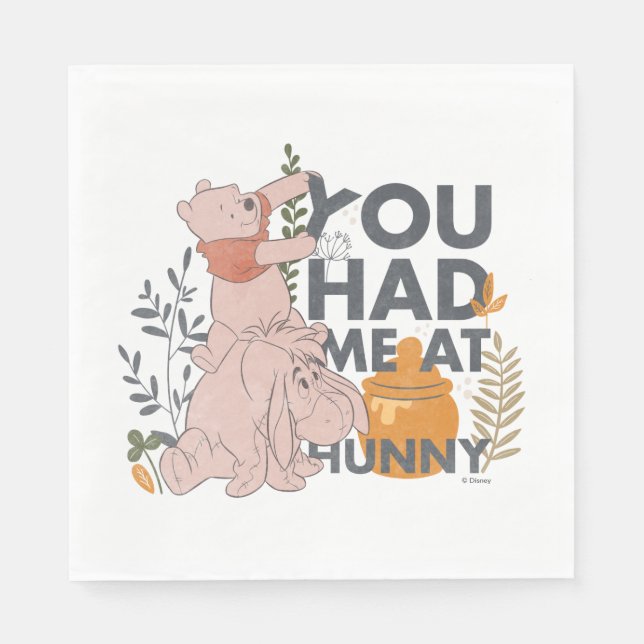 Winnie the Pooh & Eeyore | You had me at Hunny Napkin (Front)