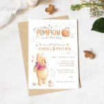 Winnie the Pooh Fall Harvest Pumpkin Baby Shower Invitation<br><div class="desc">Celebrate your little pumpkin’s arrival with our Winnie the Pooh Fall Harvest Pumpkin Baby Shower Invitation. Featuring Pooh Bear surrounded by pumpkins, fall leaves, and charming autumnal details, this invitation is perfect for a seasonal celebration. Personalize with your event details to create a warm and whimsical invite that brings the...</div>