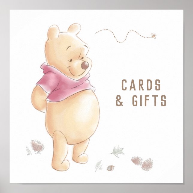 Winnie the Pooh Fall Harvest Pumpkin Baby Shower Poster (Front)