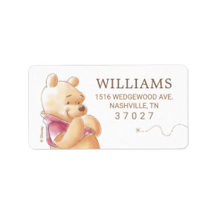Winnie the Pooh Fall Pumpkin First Birthday Label