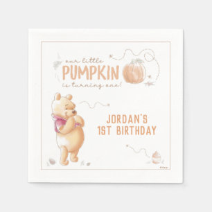 Winnie the Pooh   Fall Pumpkin First Birthday Nap Napkin