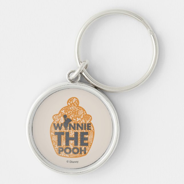 Winnie the Pooh Floral Hunny Pot Keychain (Front)