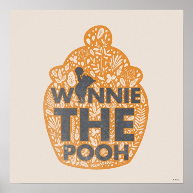 Winnie the Pooh Floral Hunny Pot Poster (Front)