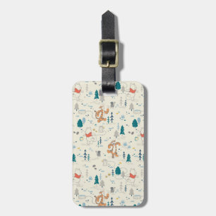 Winnie the Pooh Forest Animals Pattern Luggage Tag