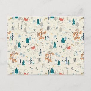 Winnie the Pooh   Forest Animals Pattern Postcard