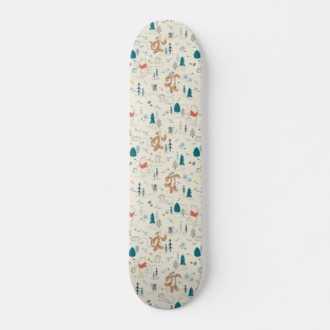 Winnie the Pooh | Forest Animals Pattern Skateboard (Front)