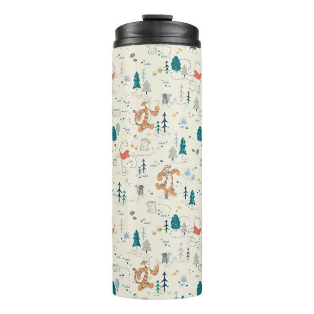 Winnie the Pooh | Forest Animals Pattern Thermal Tumbler (Front)