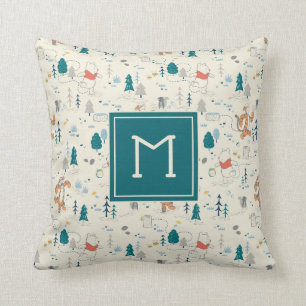 Winnie the Pooh   Forest Animals Pattern Throw Pillow