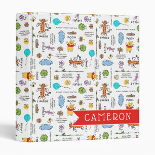 Winnie the Pooh   Friends Doodle Sketch Pattern Binder
