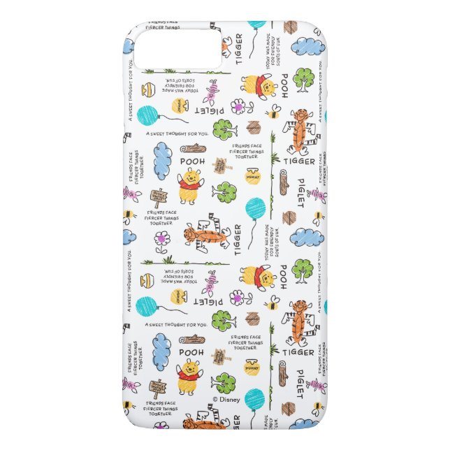 Winnie the Pooh | Friends Doodle Sketch Pattern Case-Mate iPhone Case (Back)